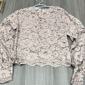 Zara Floral Lace Blouse - Soft Pink